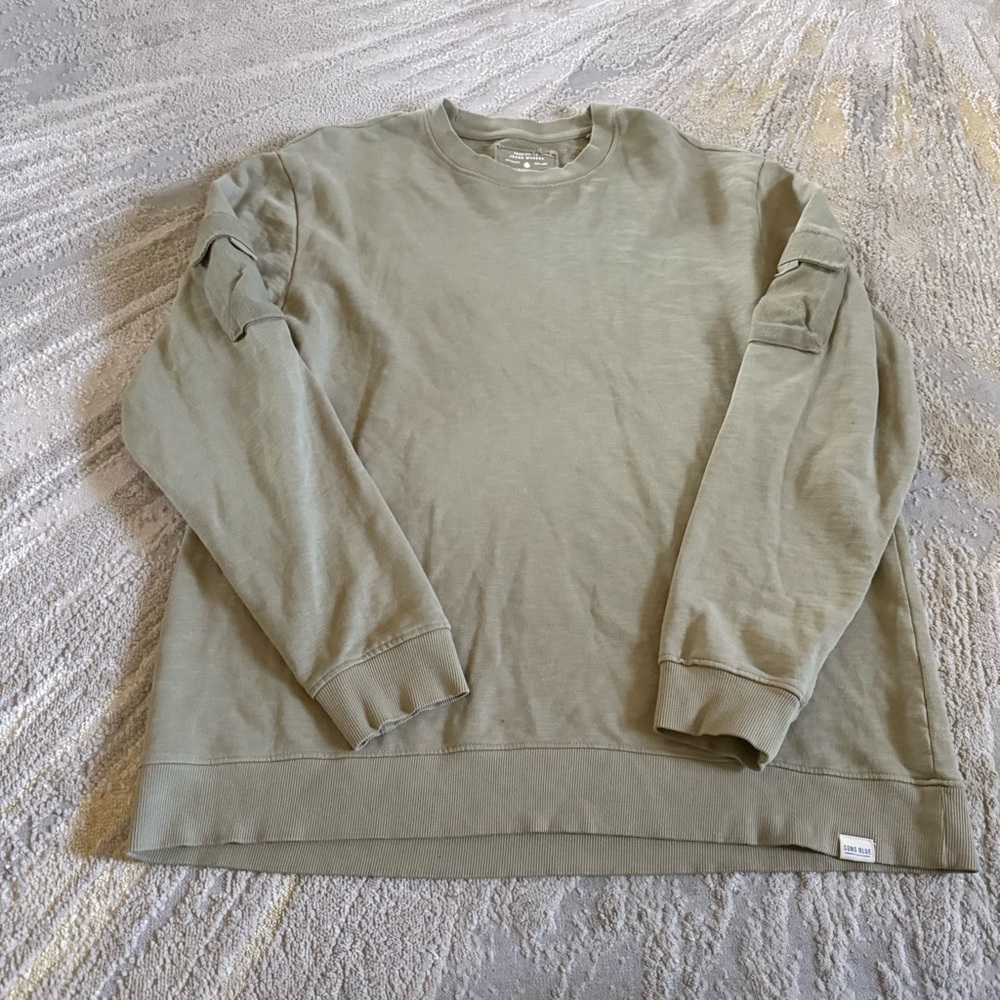Only & Sons crew neck sweatshirt sage green pullover pocket cotton XXL